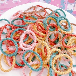 Mini Teddy flauschige Haargummis für Baby, Kleinkind und Kleinkind, Baby Mädchen Mini Haargummi, Mädchen Pferdeschwanz Halter, Kleinkind elastische Haargummis, Haarband