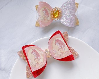 Disney Princess Belle Haarschleife mit Haarspange für Kleinkind Mädchen Haarschleife Disney Haarspange Kleinkind Haarschleife Disney Prinzessin Haarschmuck