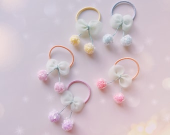 Tulle Cherry hair ties for baby toddler girl hair accessories Fruits hair tie bobble hair tie baby hair ties toddler hair ties gift for baby