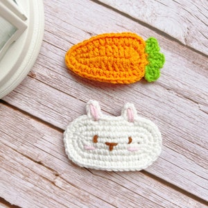 Crochet Carrot Hair Clips, crochet bunny hair clips, Carrot Hair Clips, Carrot Hair Pins, girl toddler kids baby hair clips hair accessories