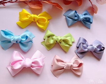 Satin Hair bow with hair clip Satin bow hair clip Hair Bow Clips satin bow clips hair ties baby headband Satin Hair Bow for Women or Girl