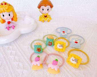 Set mit 2 niedlichen Haarbändern für Baby-Mädchen-Kleinkind, Baby-Erdbeer-Haarbänder, Mädchen-elastische Haarbänder, Kleinkind-Haarzubehör, Süßigkeit-Haarhalter