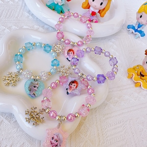 SET OF 2 Frozen Bracelet For Toddler Girl,Frozen Elsa and Anna Jeweler Set,Frozen party favor,Girl Birthday Gift,Disney Princess Party Gift