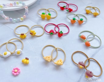 2 SUPER MINI Fruit Hair Ties for Baby Toddler Girls Kids Hair Ties Strawberry hair ties Elastic Hair Tie Hair Accessory Toddler Hair Holder