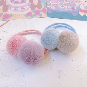 Fluffy Pom Pom Hair Ties for baby toddler girl,Cute Bobble Pony Tail,toddler hair accessories,gift for girl,Baby Girl Elastic hair band