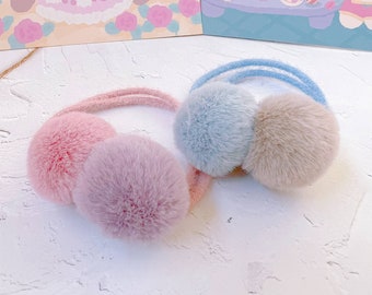 Fluffy Pom Pom Hair Ties for baby toddler girl,Cute Bobble Pony Tail,toddler hair accessories,gift for girl,Baby Girl Elastic hair band