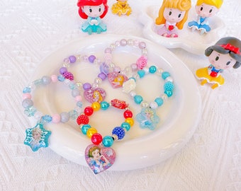 Pulseira Princesas da Disney para Bebê Menina, Joias Frozen Elsa Olaf, Lembrancinha de Festa Frozen, Presente de Aniversário para Menina, Presente para Festa de Princesa
