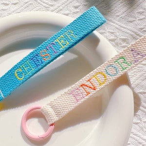 Double Side OR One Side Personalized Multicolored Embroidery Name tag,Backpack Tag,Custom Key chain,Luggage Tag,Custom School Bag Tag,Gift
