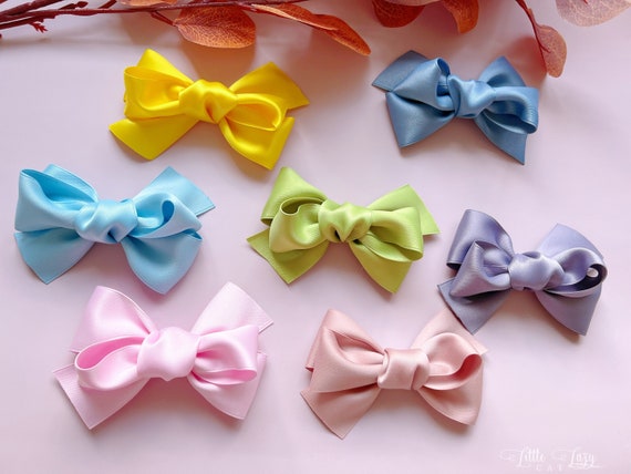 ヘアアクセサリー SILK SATIN BOW HAIR CLIPE Amazon.com : Styla Hair Clip Set, 3 Piece Satin Bow for