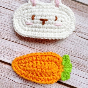 Crochet Carrot Hair Clips, crochet bunny hair clips, Carrot Hair Clips, Carrot Hair Pins, girl toddler kids baby hair clips hair accessories image 3