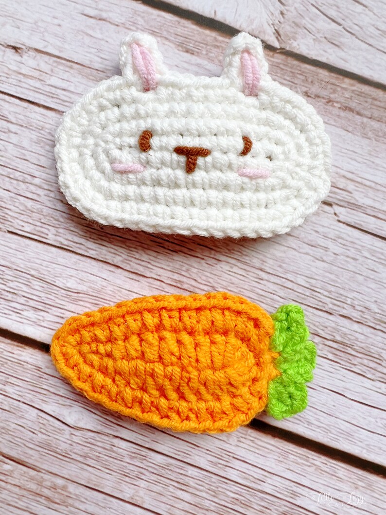 Crochet Carrot Hair Clips, crochet bunny hair clips, Carrot Hair Clips, Carrot Hair Pins, girl toddler kids baby hair clips hair accessories image 3