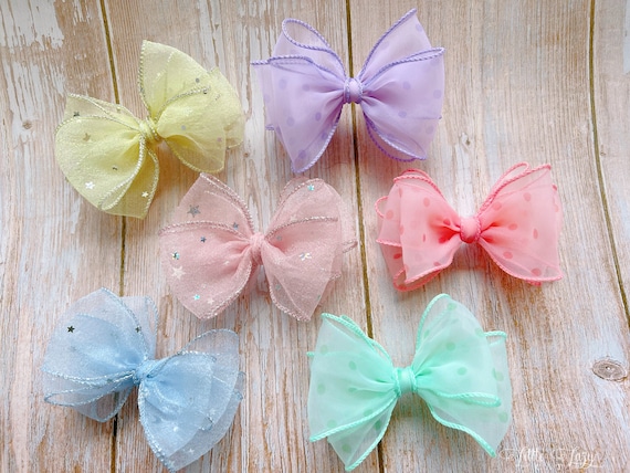 Princess Ribbon Bow for Kids Baby Toddler Girl With Hair Clips  