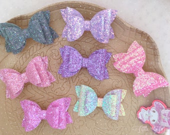 Haarschleife für Baby Baby Mädchen Kleinkind Kinder Haarspange bunte Glitzer Haarschleife mit Haarspange oder Stirnband Geschenk für Mädchen Baby Stirnband Schleifen