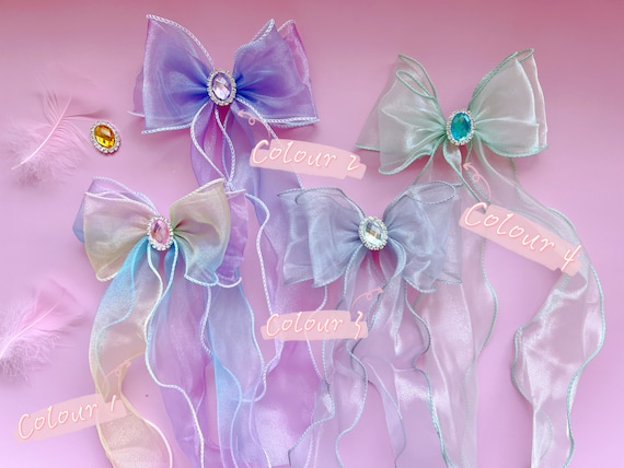 Princess Ribbon Bow for Baby Girl Toddler Kids Chiffon Hair
