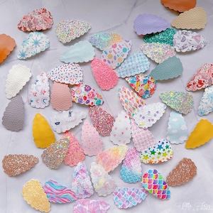 Leather Hair Snap Clips for toddler Girl Glitter Floral Leather Snap Hair Clips Faux Leather Hair Clip Fall Snap Clip Scallop Hair Clip