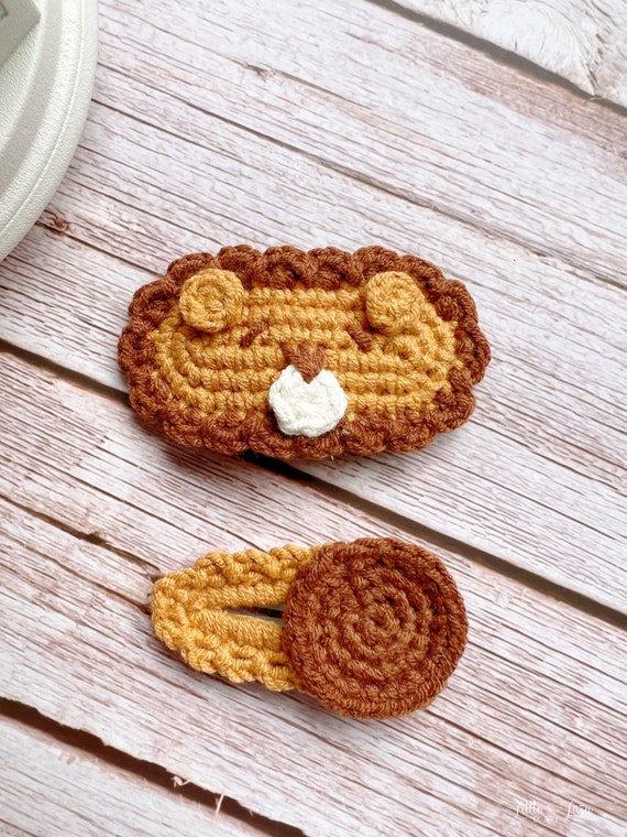 Crochet Hair Clips, Crochet Animal Hair Clips, Lion Hair Pins, Knitted Hair  Clips, Kids Toddler Baby Girl Hair Accessories Hair Clips 