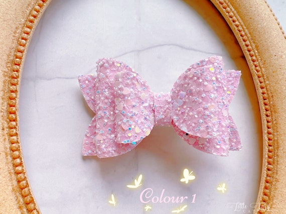 Glitzernde Pailletten-Haarschleifen Für Mädchen – 15,2 Cm, Rosa, 2 Stück Mit Krokodilklemme