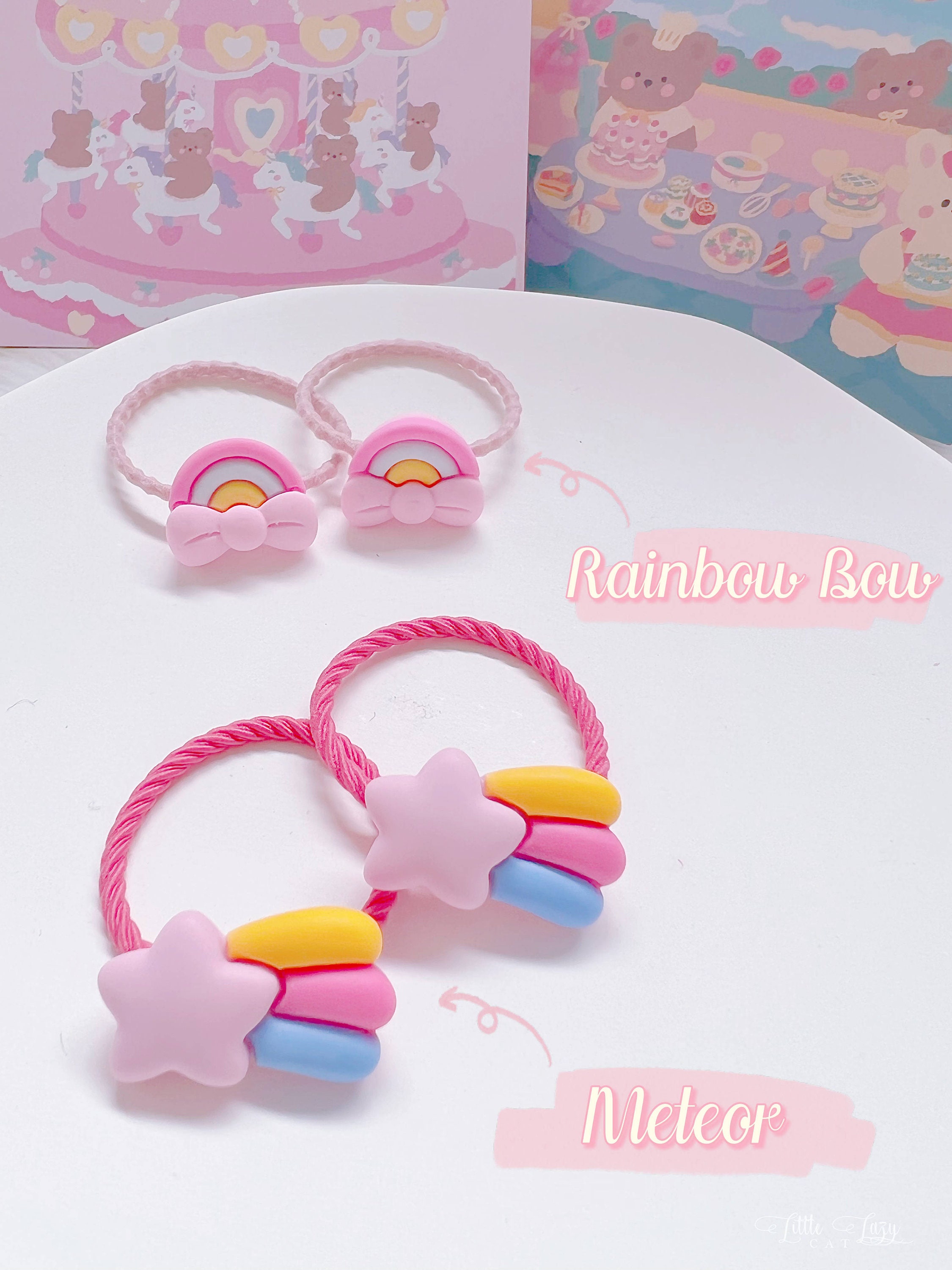 Setof2 Cute Hair Ties for Baby Toddler Girl,star Hair Ties