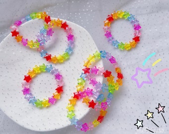 Colourful Rainbow Star Bracelet for baby toddler girl adult Personalised bracelet toddler jewellery party outfit gift for girl bracelet gift