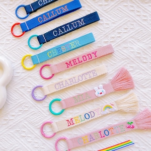 Personalized Embroidery Name tag,Colorful Custom Name Tag,Backpack Tag,Custom Key chain,Lunchbox Tag,Bottle Tag,Luggage Tag,School Bag Tag