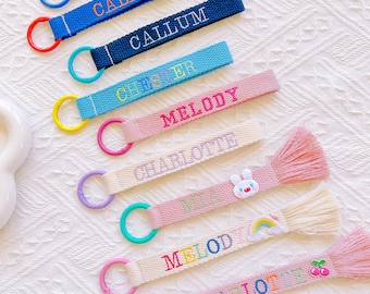 Personalized Embroidery Name tag,Colorful Custom Name Tag,Backpack Tag,Custom Key chain,Lunchbox Tag,Bottle Tag,Luggage Tag,School Bag Tag