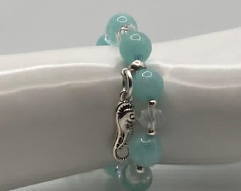 アイランドセレニティ 天然アクアマリン 12mm ビーズブレスレット | 海