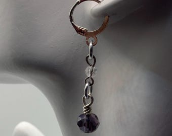 Amethyst Tropfen Ohrringe | Kristall Ohrringe | Handmade Silber baumeln Schmuck | Minimalistische Ohrringe | Geschenk für Sie