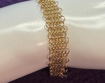 Delicate Chainmail Bracelet – European 4-in-1 Weave | Magnetic Clasp Jewelry | Handmade Chainmail