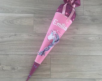 School bag unicorn sugar bag for Fairy Freya made of fabric step by step with unicorn and name