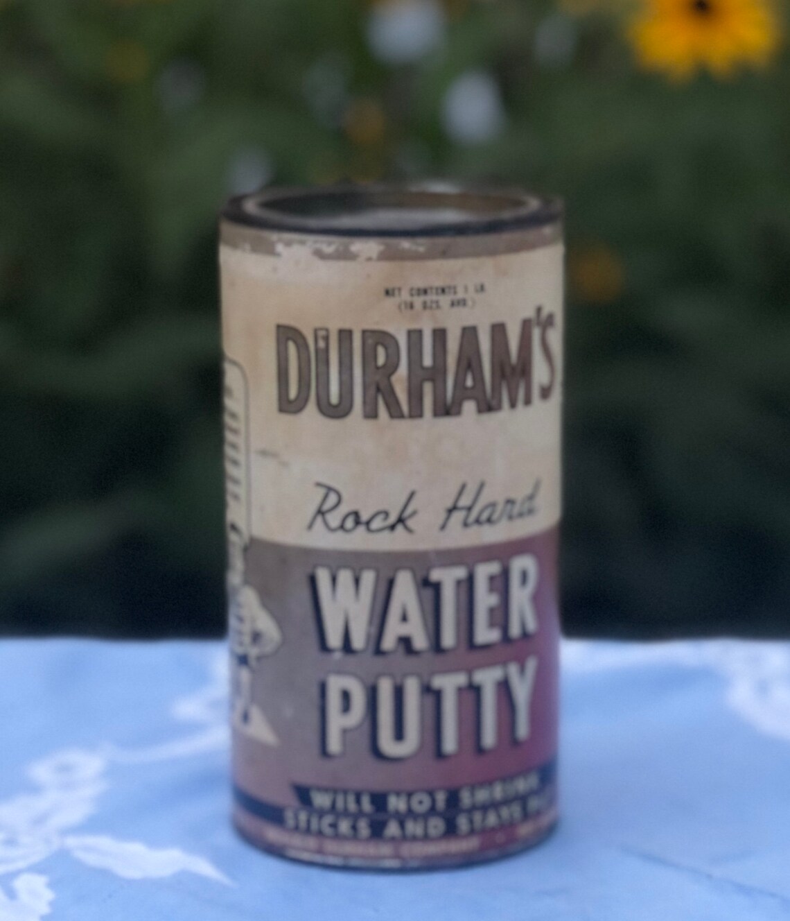 Vintage Durhams Water Putty advertising tin Etsy