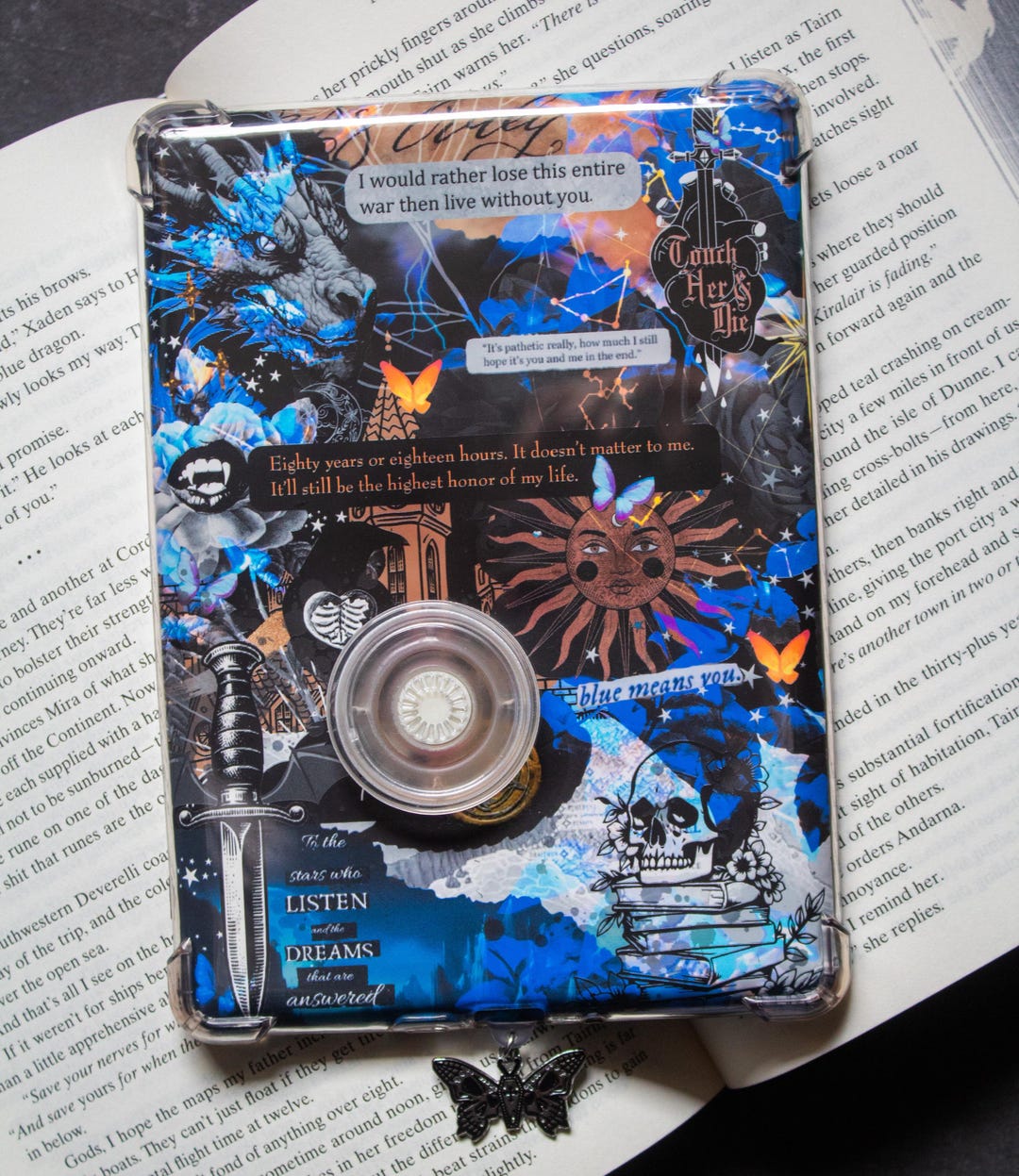 FANTASY ROMANCE Kindle Insert for Clear Case | PRINTABLE Kindle Insert ...