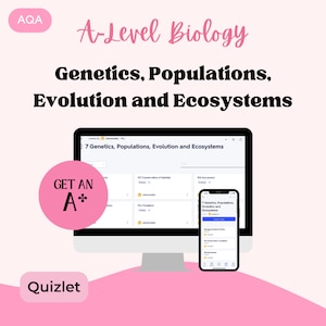 AQA A* A Level Biology Quizlet Flashcards: Genetics, Populations, Evolution and Ecosystems (Unit 7)