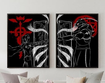 Stampa Anime Full Metal Alchemist Brotherhood Edward Elric Alphonse Elric FMAB fanart homunculus print