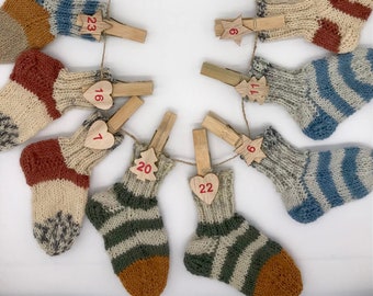 Advent calendar real baby socks to fill yourself