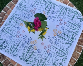 Tablecloth Easter hand-printed