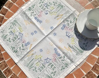 Small tablecloth meadow handprinted