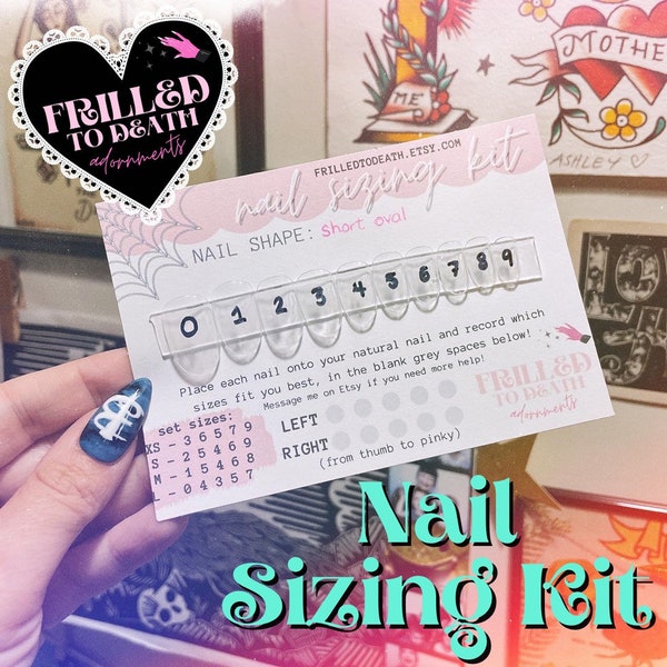 NAIL SIZING KIT - Frilled to Death Adornments Press on Nails - Ready to Ship