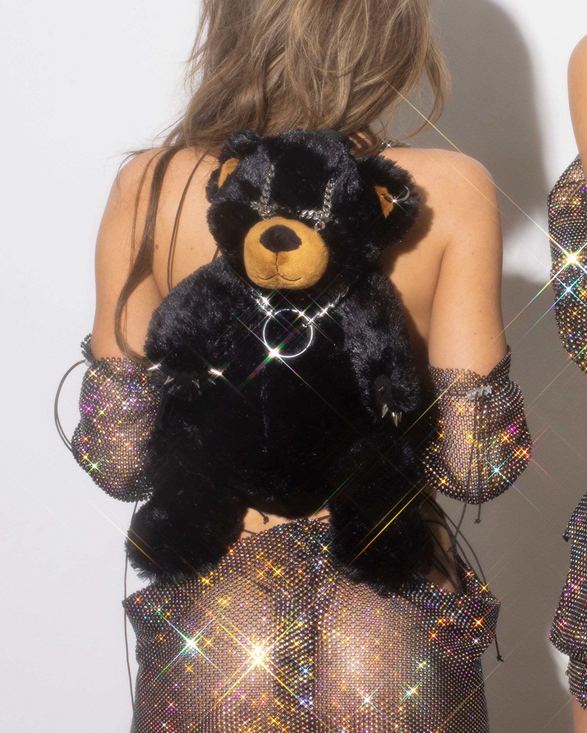 Black leather teddy outlet bear backpack