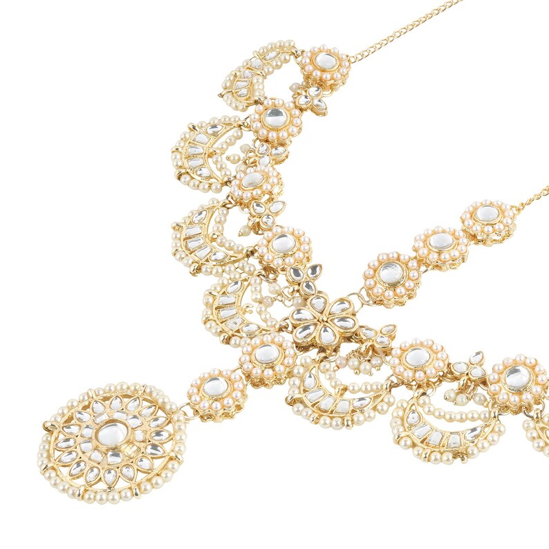 Pièce De Tête Et Collier Kundan Matha Patti - Style Indien Traditionnel - Neuf Sans Emballage