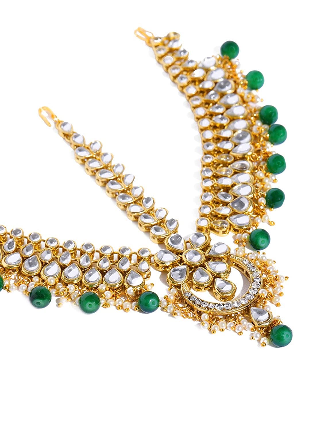 Green kundan matha patti online