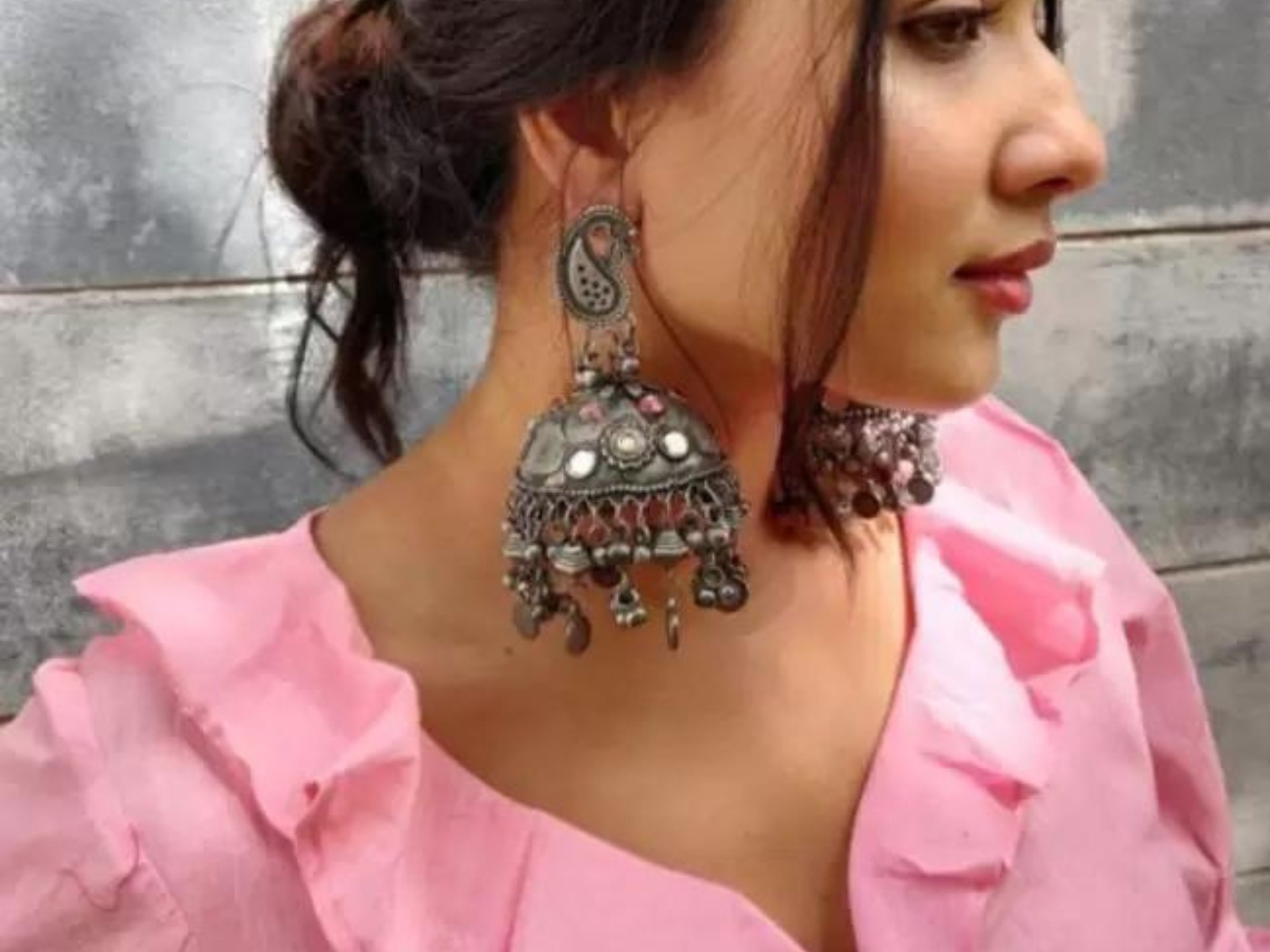 925 sterling silver chandelier stylish handmade earring jhumka Gorgeous  turquoise stone earring drop dangle tribal ethnic earring ear740  TRIBAL  ORNAMENTS