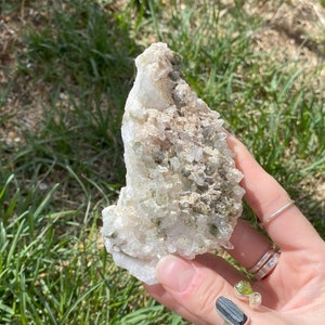 Quartz Cluster with Chlorite Inclusions and Sparkle (193 grams)