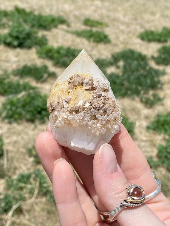 White Calcite with Quartz Point (101 grams)