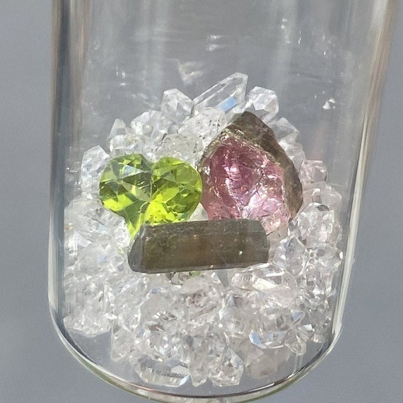Watermelon Tourmaline/Peridot Gem Jar