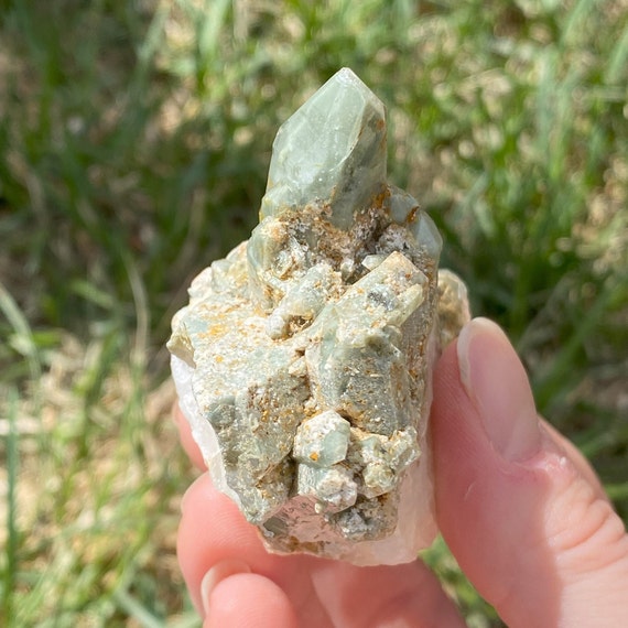 Chlorite-Filled Quartz Cluster with Iron Inclusions (111 grams)