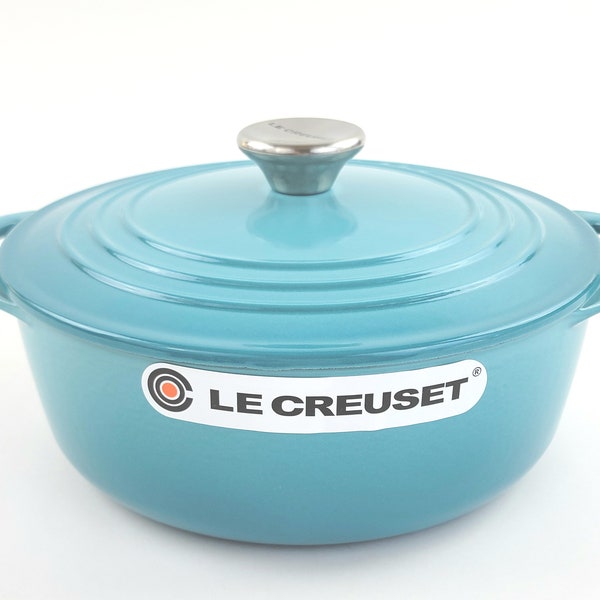 Le Creuset Cast Iron Bis Round Cocotte 2-3/4qt / 2.6L Round Dutch Oven ~ Caribbean Teal