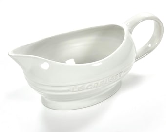 Le Creuset Stoneware Gravy Boat 400ml / 16oz color ~ WHITE
