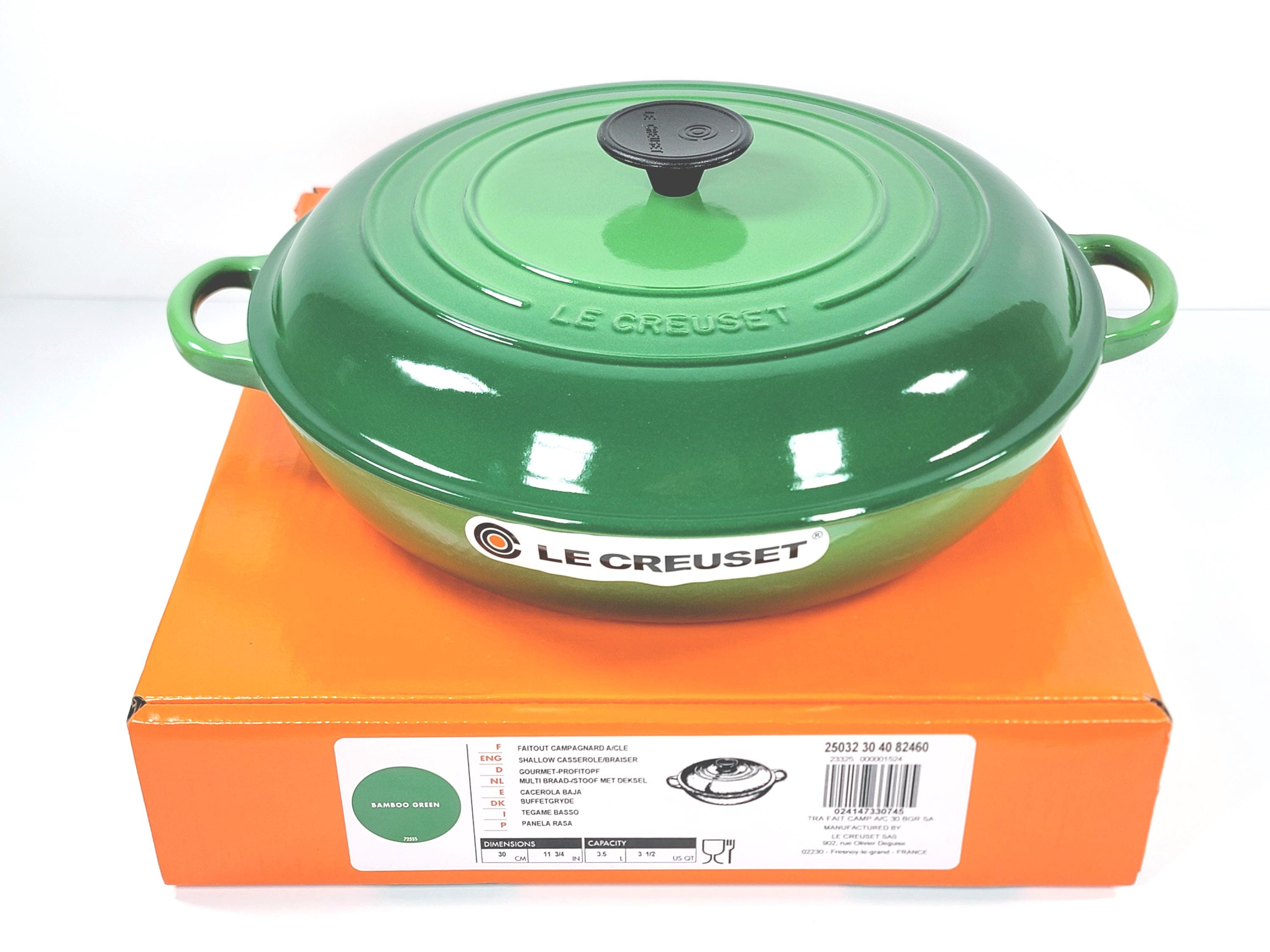 Le Creuset Cast Iron Shallow Casserole / Braiser 3.5qt ~ BAMBOO