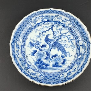 Vintage Kikyo Shikunshi Piatti Arita Signed Porcelain Plate