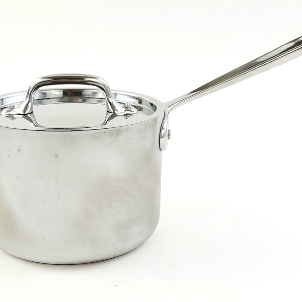 Vintage All-Clad Master Chef MC2 Brushed Aluminum Stainless Steel 2qt Saucepan with Lid